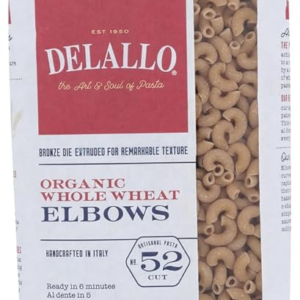 DeLallo, Elbows No. 52, 100% Organic Whole Wheat Pasta, 16 oz (454 g)(Pack of 1)