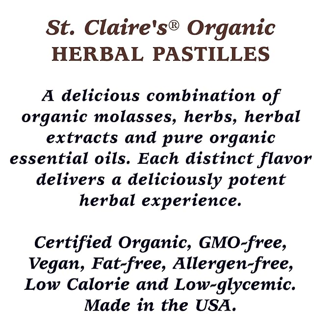 St. Claire's Organic Herbal Pastilles, (Ginger, 1.5 Ounce Tin, Bundle of 3) Gluten-Free, Vegan, GMO-Free, Plant-based, Allergen-Free Made in our Allergen-Free facility - Image 3