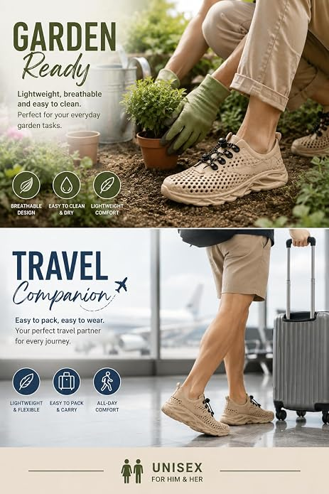 Eno Unisex EVA Garden Clogs – Lightweight Breathable Slip-On Shoes with Adjustable Lace, Comfortable Casual Footwear for Indoor & Outdoor Use - Image 4